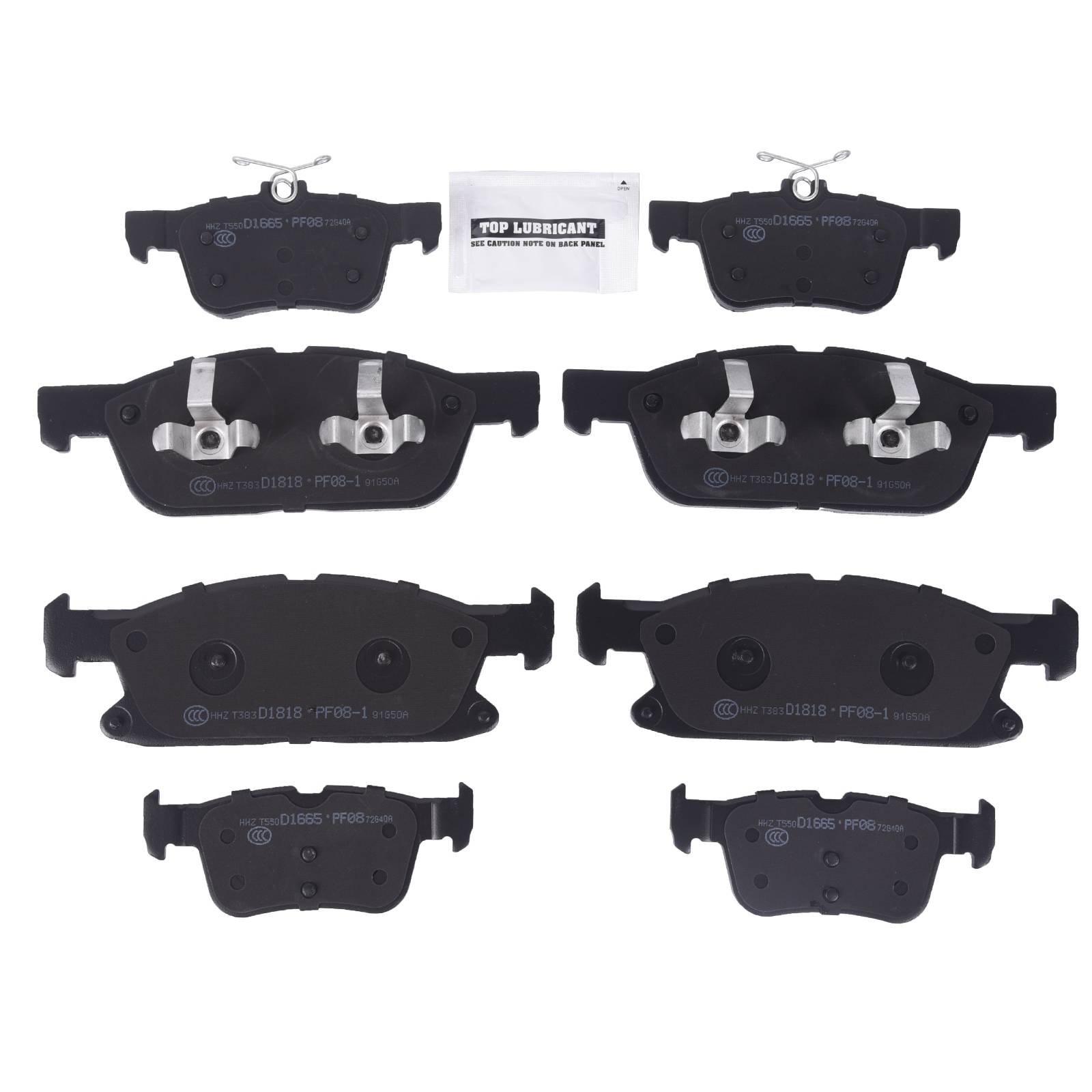 8X Front + Rear Ceramic Brake Pads For 2015-2018 Ford Edge Lincoln MKX Nautilus