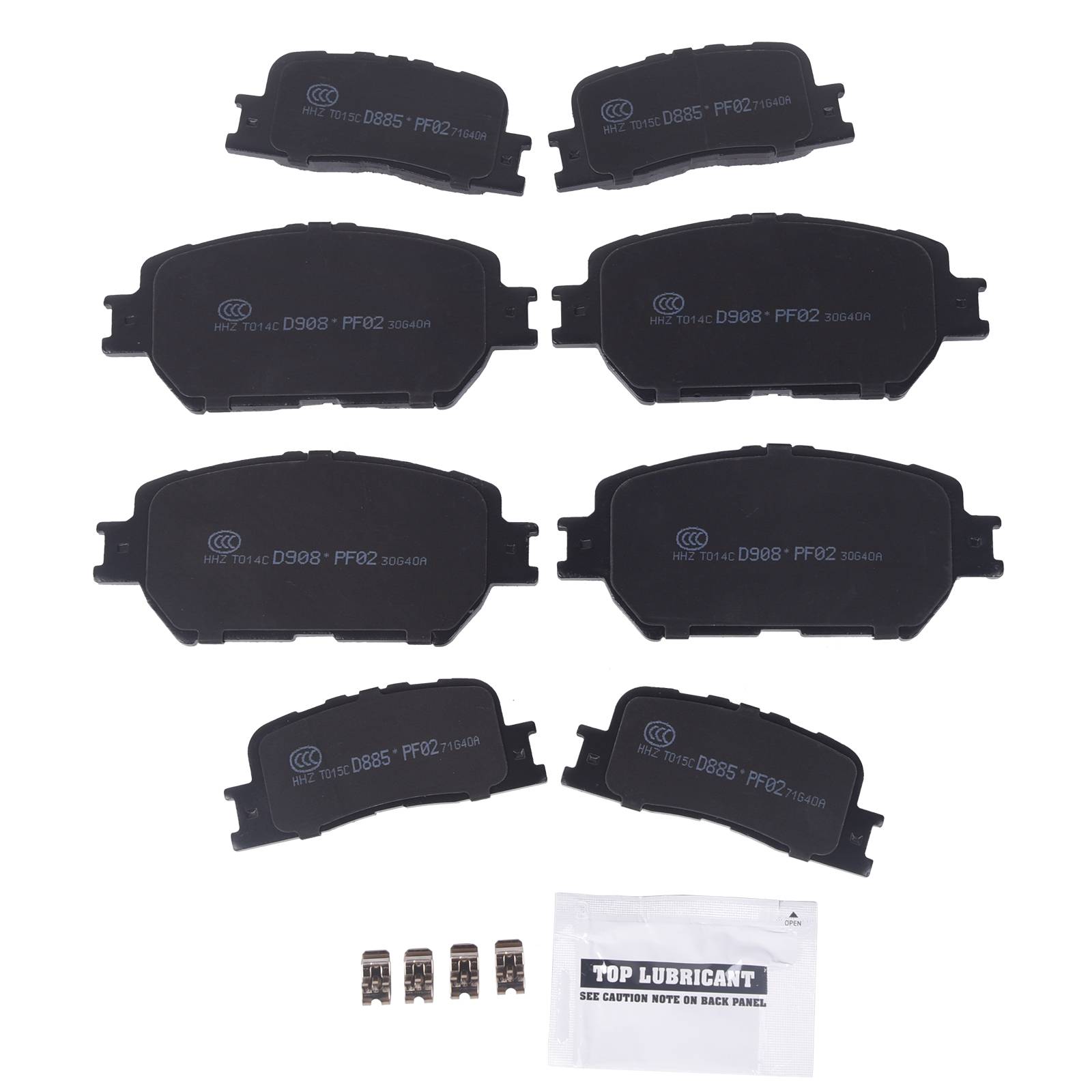 8pcs Front & Rear Ceramic Brake Pads for 2002 - 2006 Toyota Camry 2.4L 3.0L