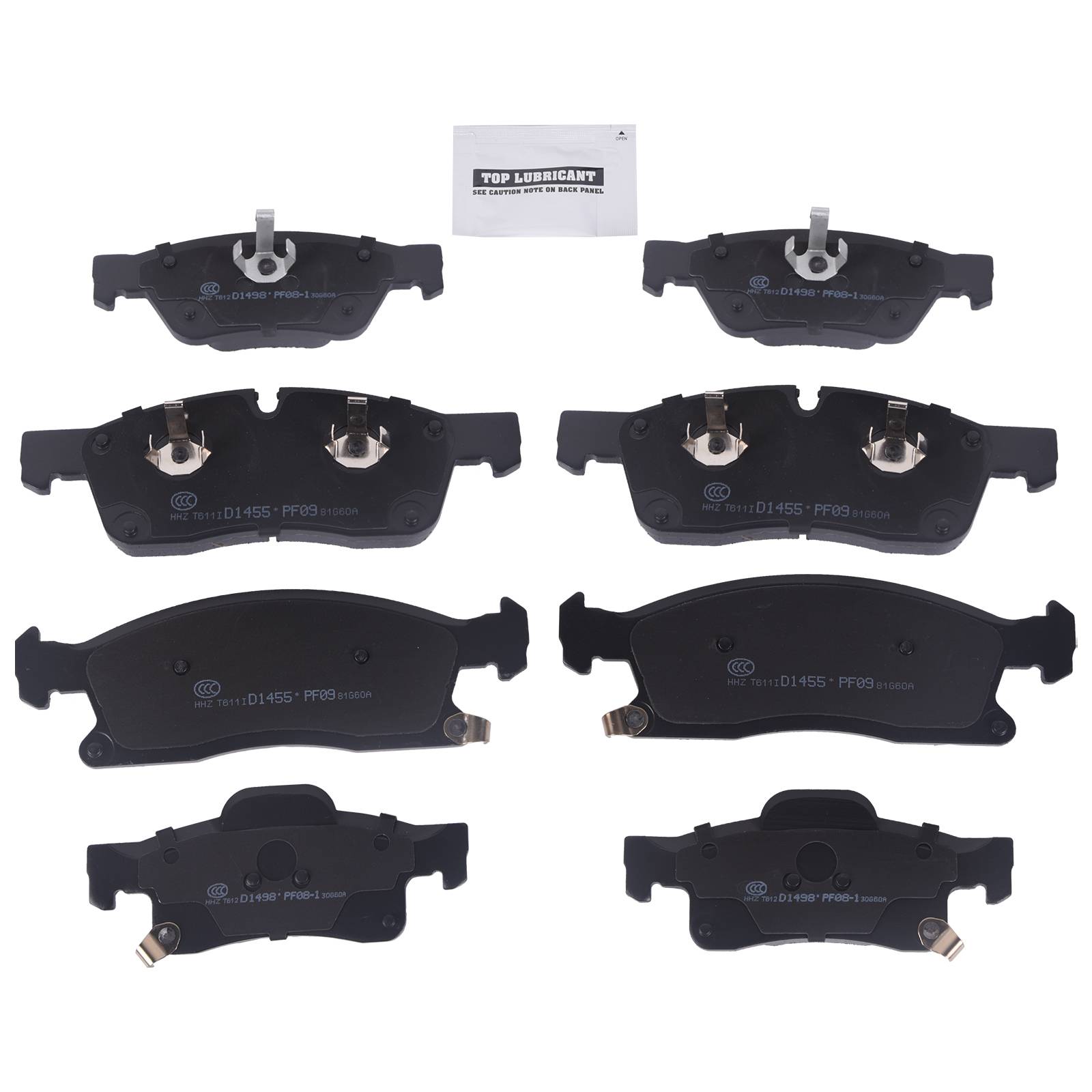 For 2011-2021 Jeep Grand Cherokee Dodge Durango Front & Rear Ceramic Brake Pads