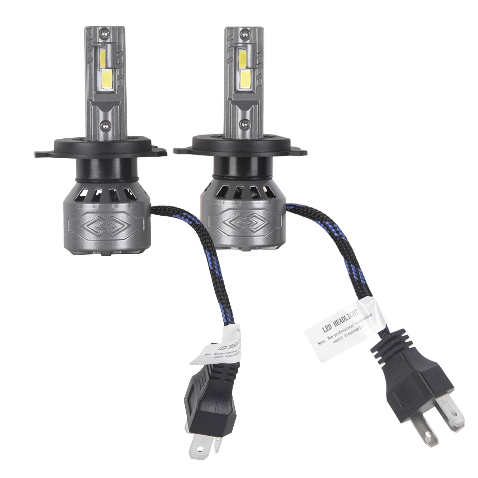H4 LED Headlight Bulbs 8000lm/Set Brightness 6000K White