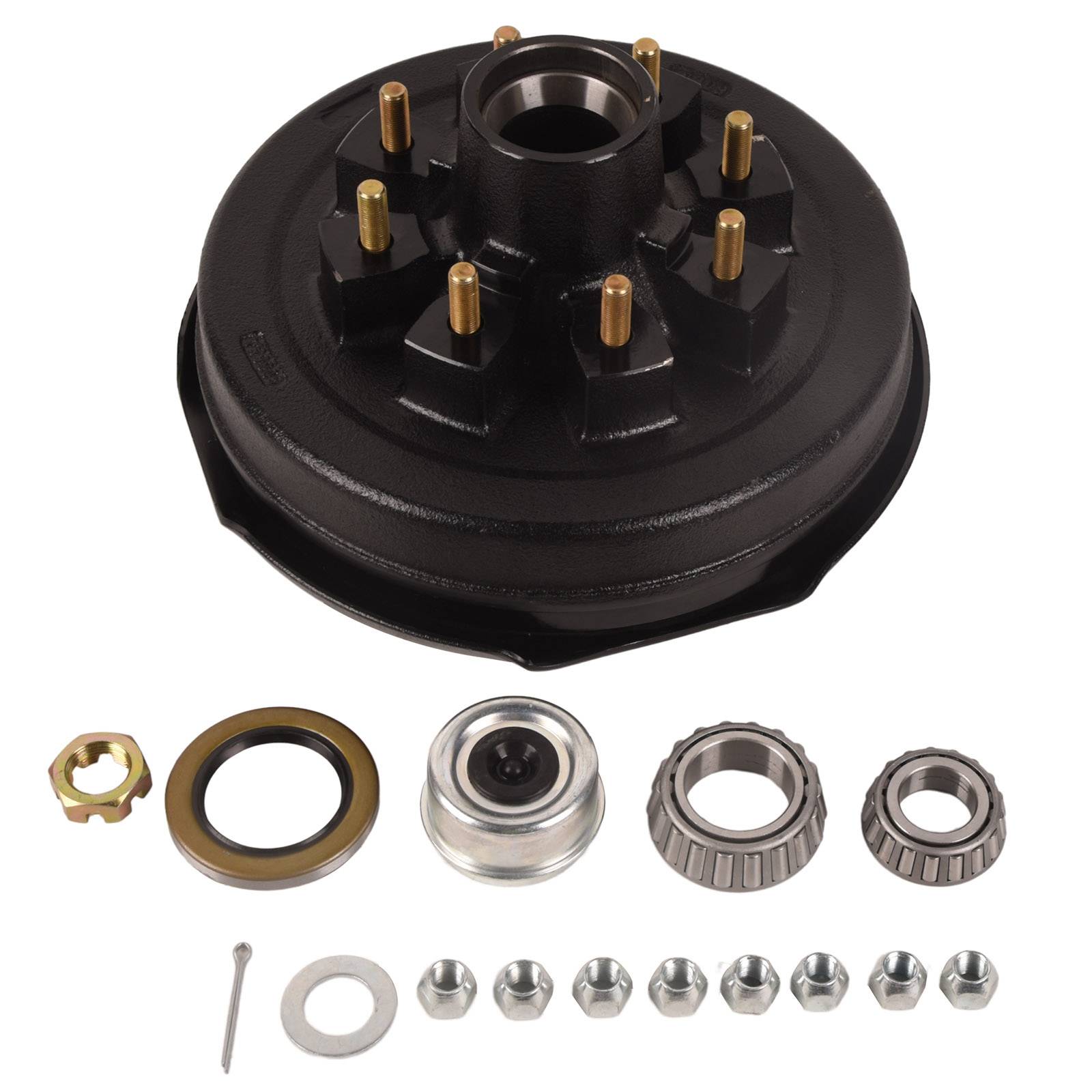 8 on 6.5 Trailer Hub Drum with 12"x2" Electric Brakes Left for 7000lb