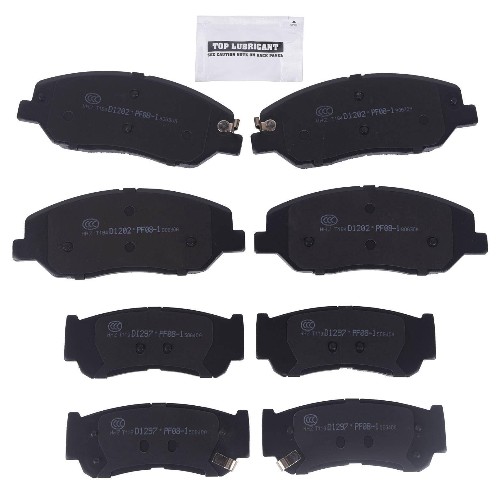 Front + Rear Disc Ceramic Brake Pads for 2007-2009 Hyundai Santa Fe D1202 D1297