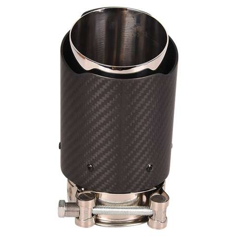 Stainless Steel+Carbon Fiber 67-70mm In 89mm Out Exhaust End Tip Muffler Pipes